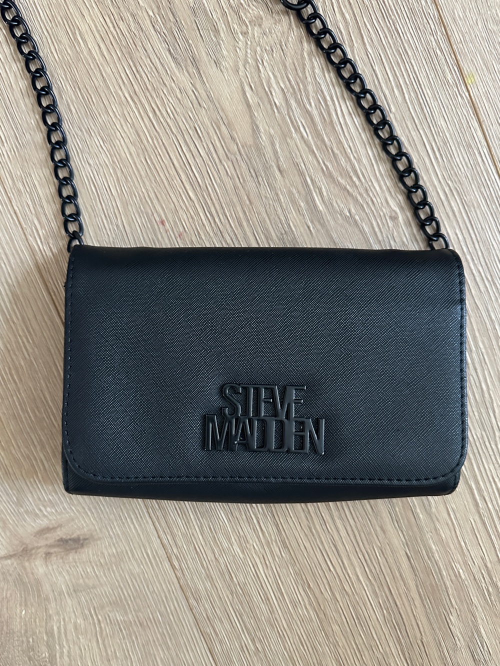 Steve Madden Black Chain Crossbody Mini Bag / Wallet Bag